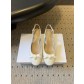 디올(DIOR) 리본 슬링백 로우힐 신발