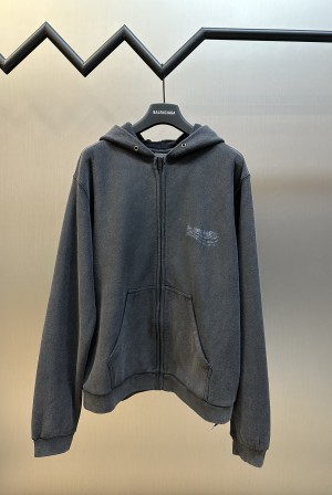 발렌시아가(Balenciaga) 프린트 워싱 지퍼 재킷 의류