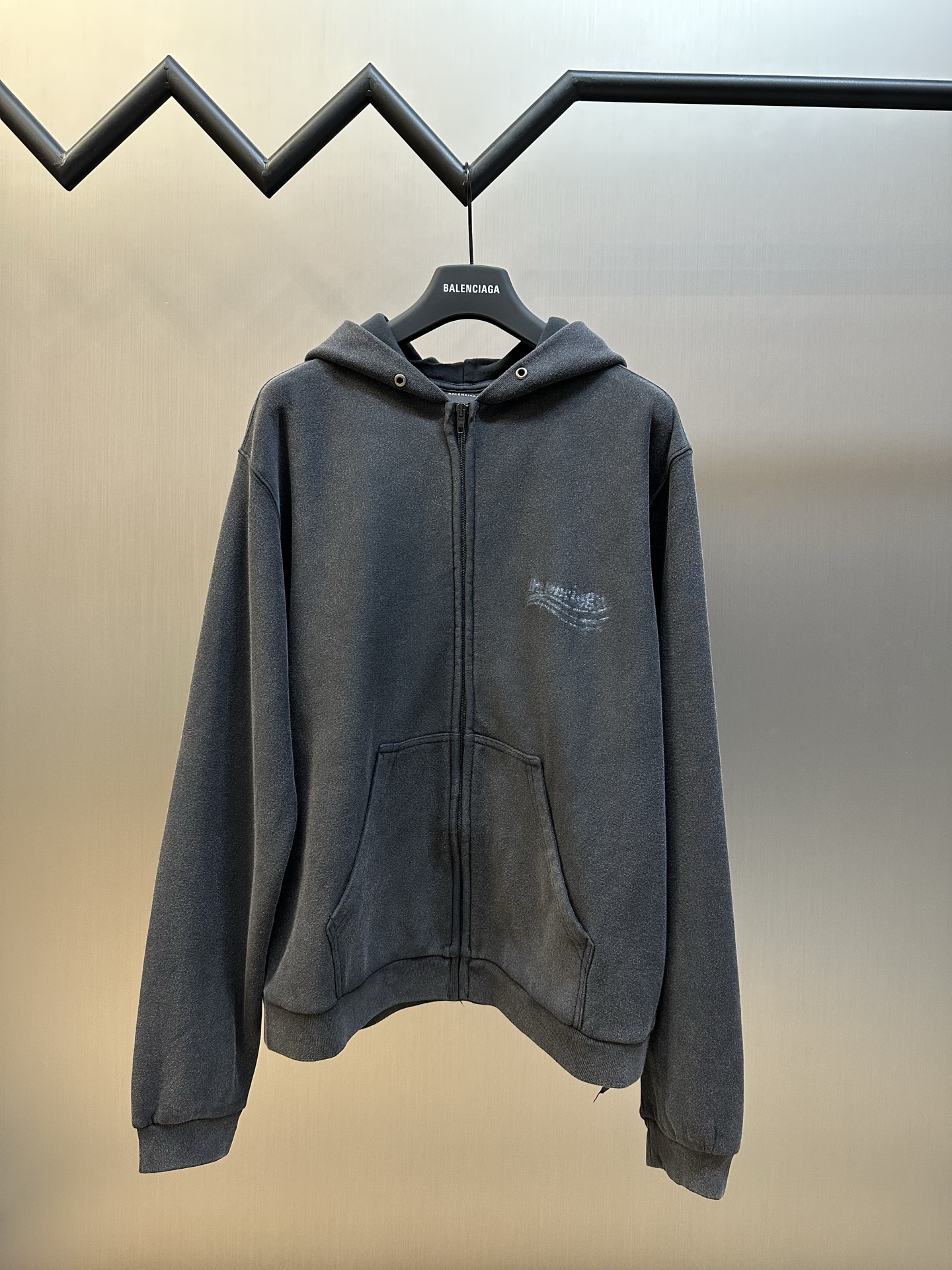 발렌시아가(Balenciaga) 프린트 워싱 지퍼 재킷 의류