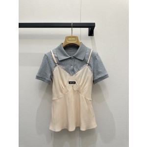 miumiu 미우미우 레이어드 셔츠 슬립 원피스 상의 의류