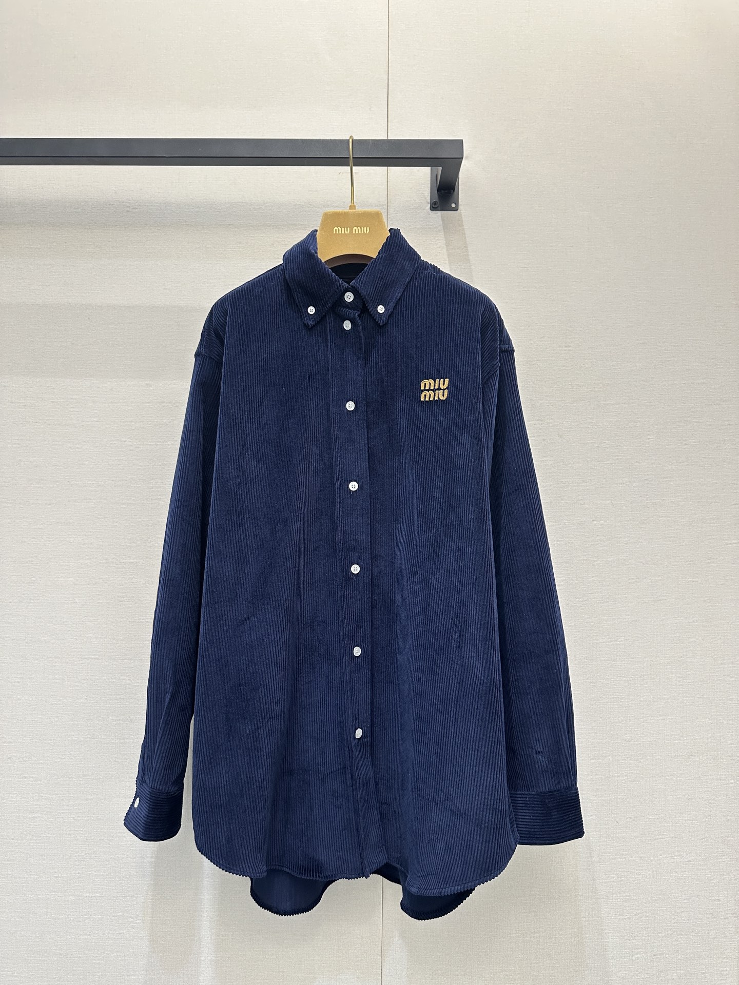 miumiu 미우미우 레더 패치 코듀로이 셔츠 자켓 재킷 의류