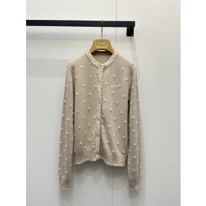 miumiu 미우미우 시퀸 플라워 캐시미어 니트 가디건 의류