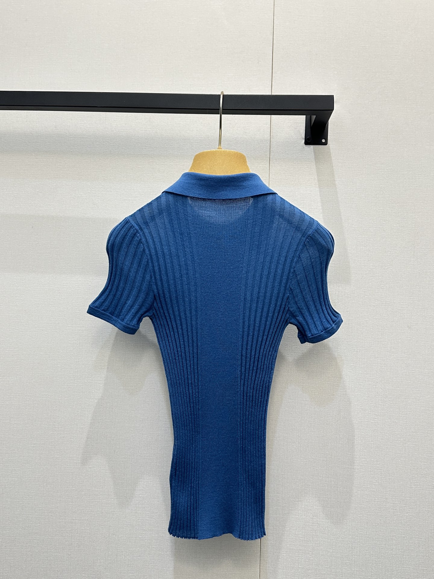 miumiu 미우미우 클라인 블루 골지 폴로 반팔 니트 티셔츠 의류