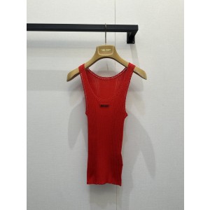 miumiu 미우미우 레이스 트림 울 민소매 니트 베스트 의류