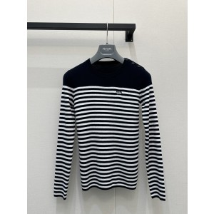 Prada 프라다 스트라이프 라운드넥 긴팔 니트 의류