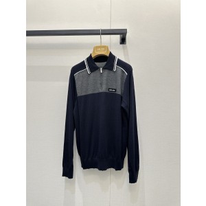 miumiu 미우미우 컬러 블록 하프 집업 긴팔 니트 의류