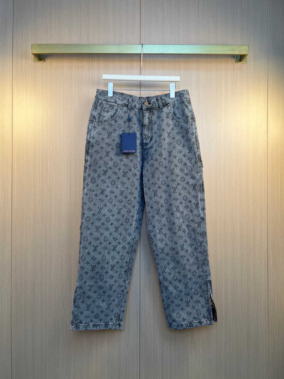 루이비통(LV) 워시드 그레이 자카드 데님 팬츠 의류