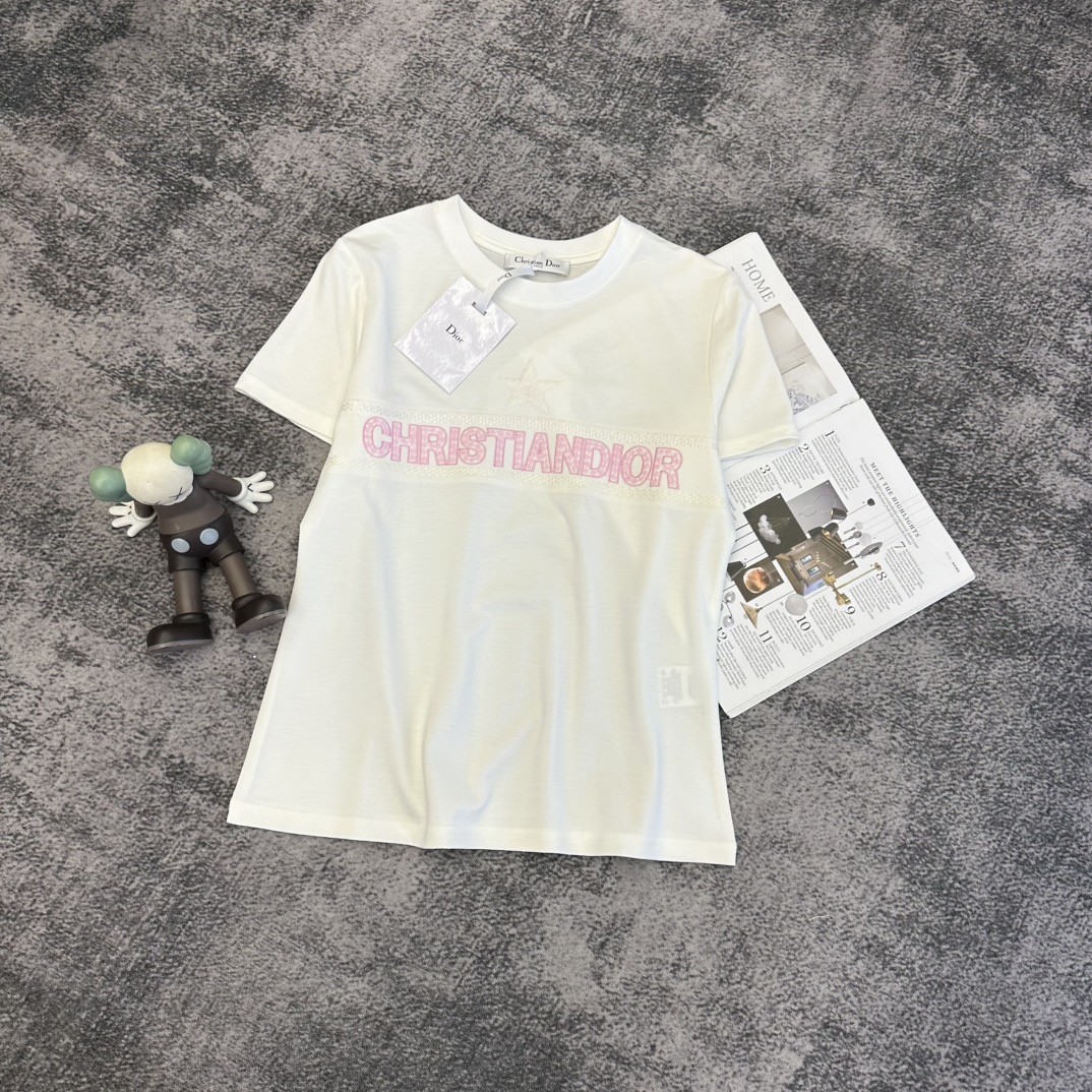 Dior 디올 자수 로고 반팔 티셔츠 의류