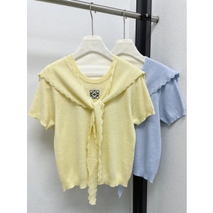 Loewe 로에베 숄 디자인 레이스 자수 티셔츠 의류