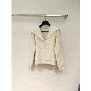 Dior 디올 까나쥬 패턴 세일러 카라 가디건 자켓 재킷 의류