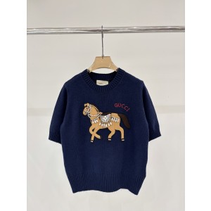 Gucci 구찌 포니 자수 & 쥬얼리 데코 니트 반팔 의류