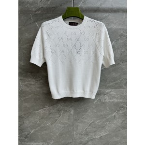 Gucci 구찌 GG 로고 펀칭 니트 반팔 의류