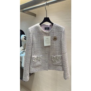 Chanel 샤넬 라벤더 펄 & 태슬 트위드 자켓 재킷 의류