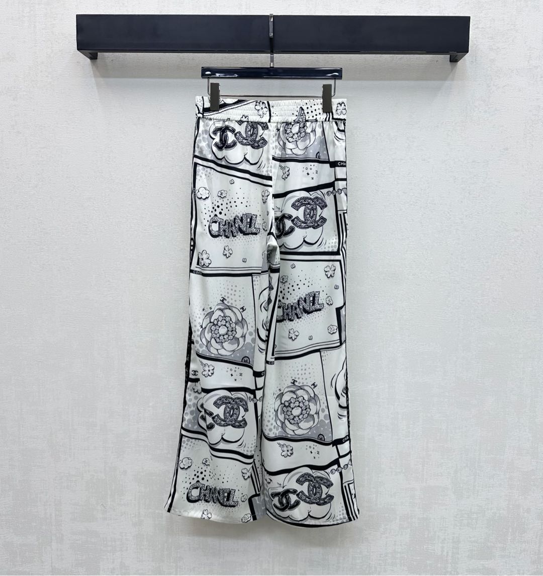 Chanel 샤넬 로고 자카드 실크 팬츠 바지 의류