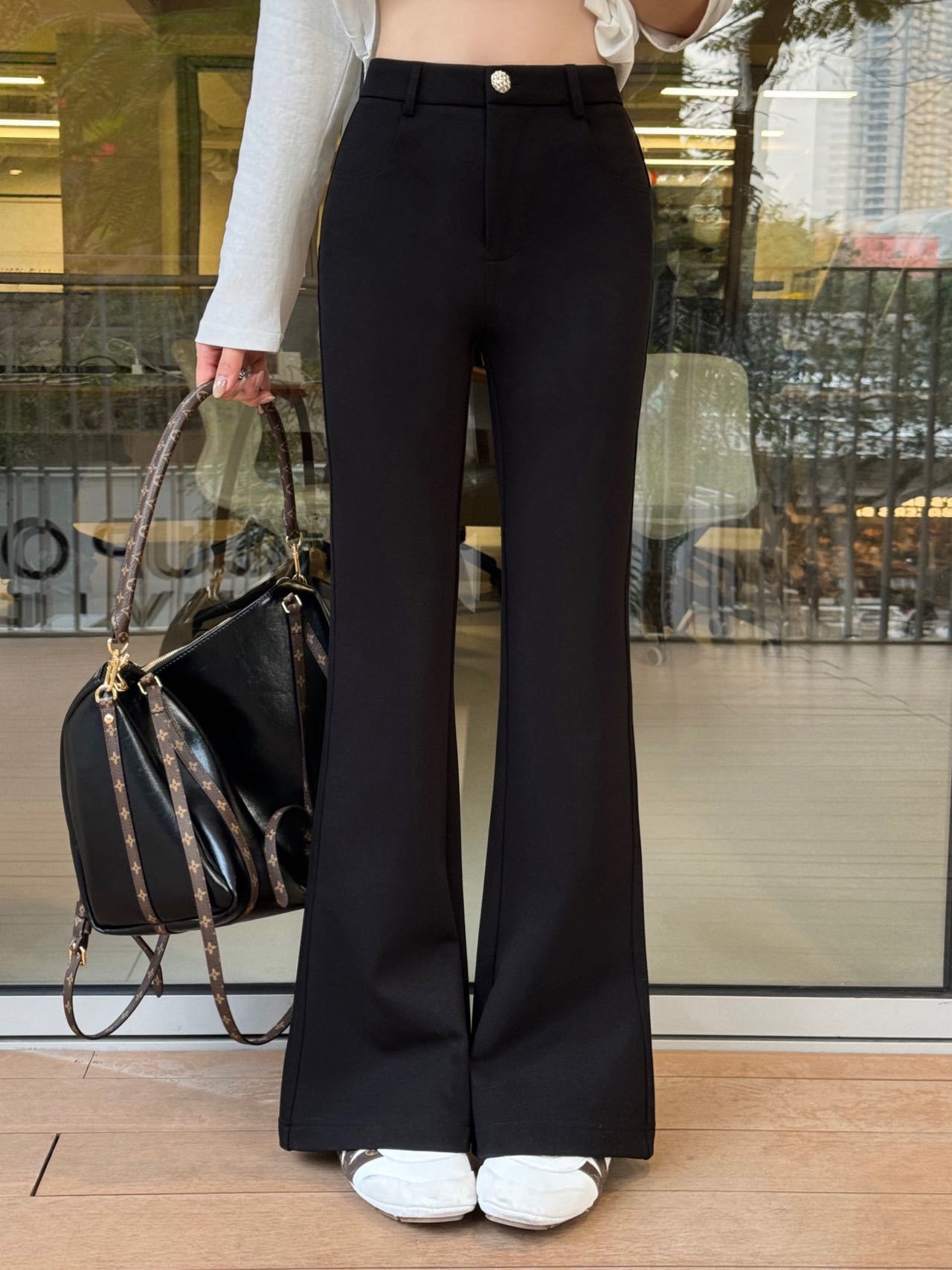 Chanel 샤넬 레트로 세미 부츠컷 롱 팬츠 바지 의류