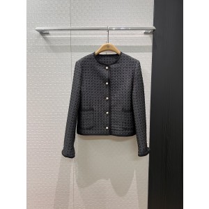 Dior CD 디올 라인 격자 자카드 라운드 자켓 재킷 의류