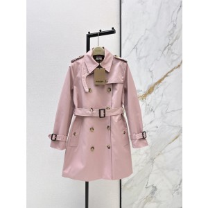 Burberry 버버리 로즈 핑크 더블 버튼 미디 코트 의류
