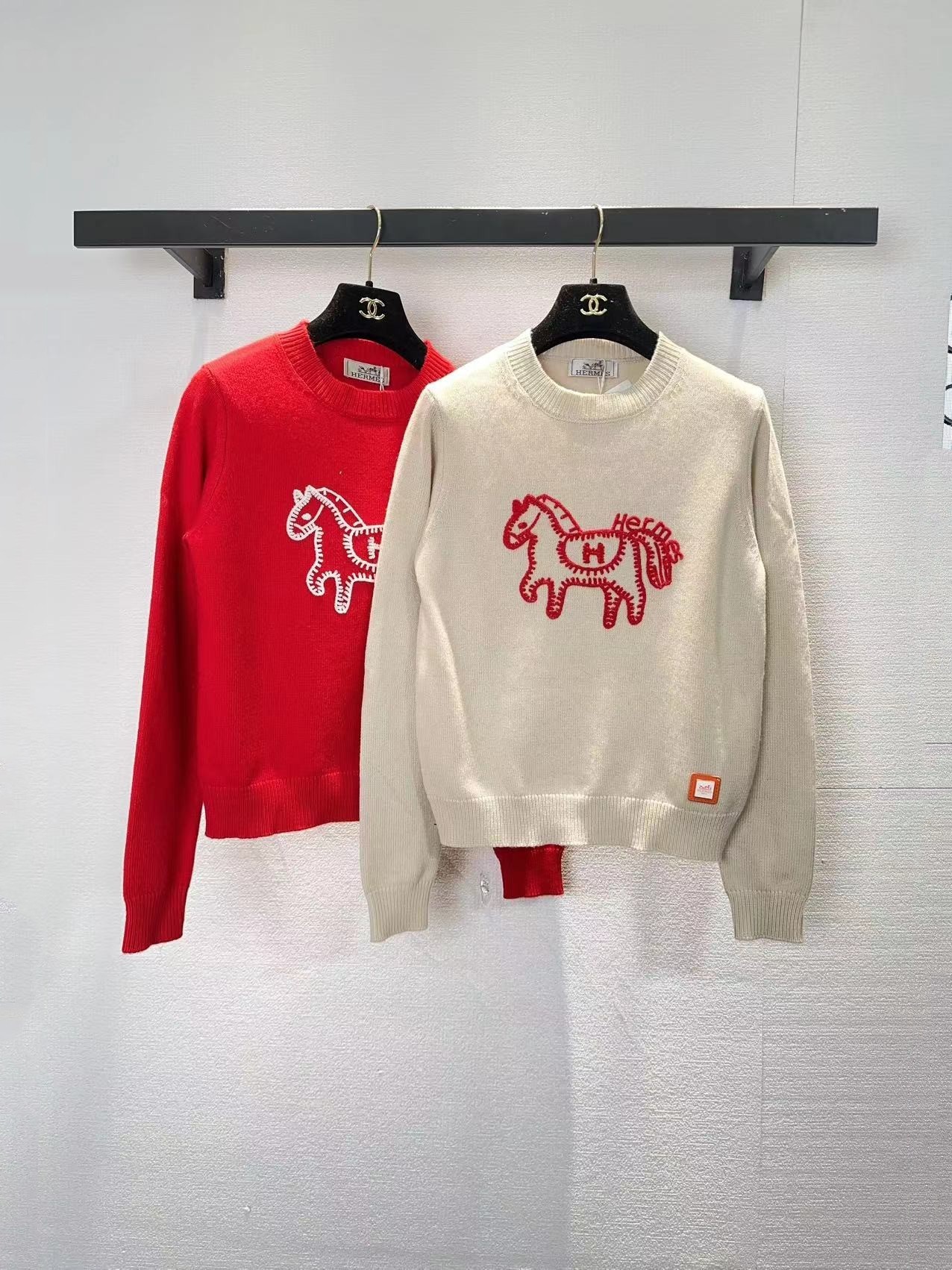 HERMES 에르메스 프리미엄 라운드 긴팔 풀오버 니트 의류