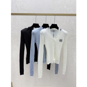 Loewe 로에베 레이스 홀터넥 레이어드 V넥 가디건 의류