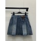 로에베(Loewe) 클래식 데님 플리츠 미니 스커트 치마 의류