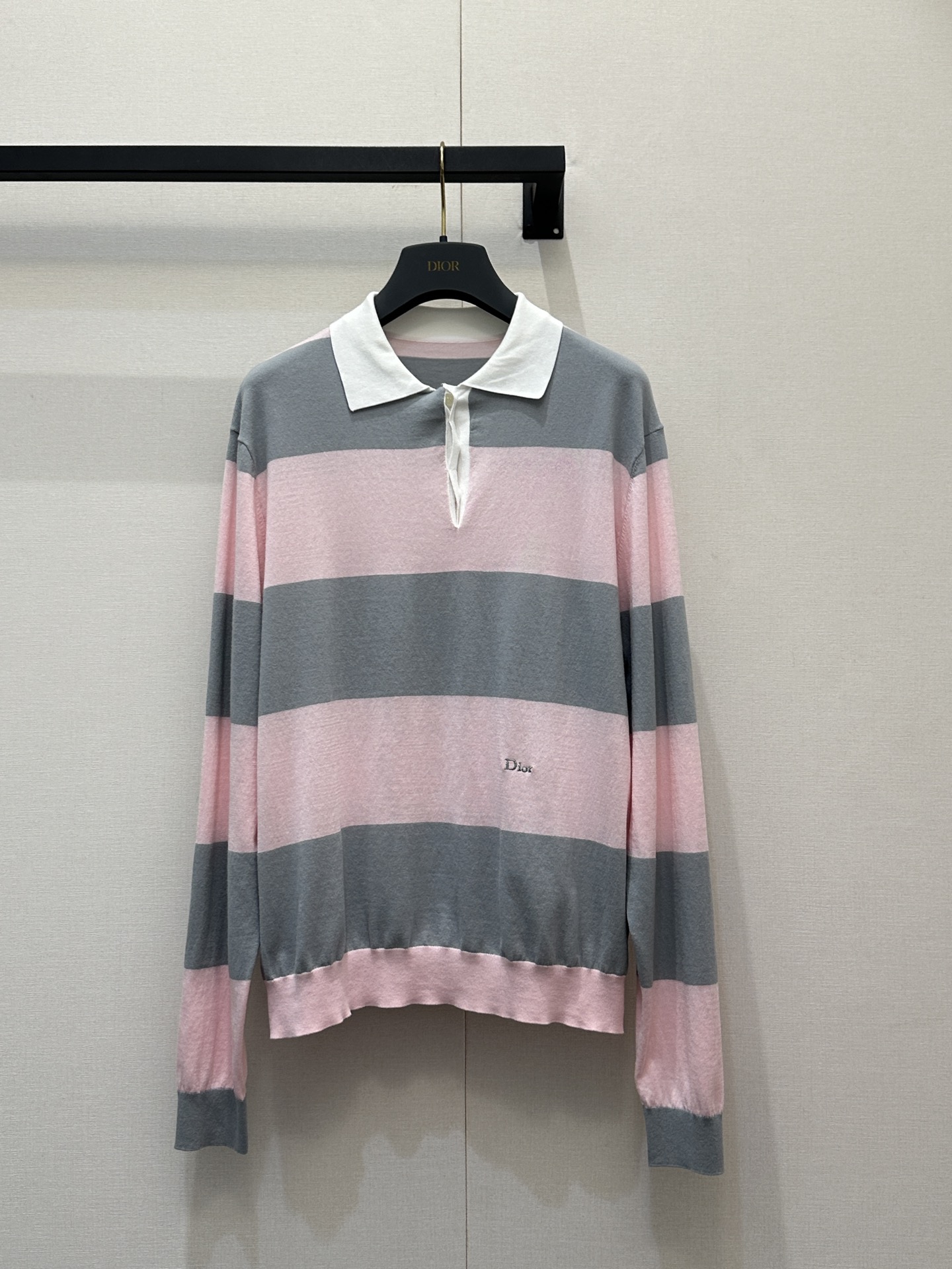 Dior CD 디올 스트라이프 폴로 긴팔 니트 의류