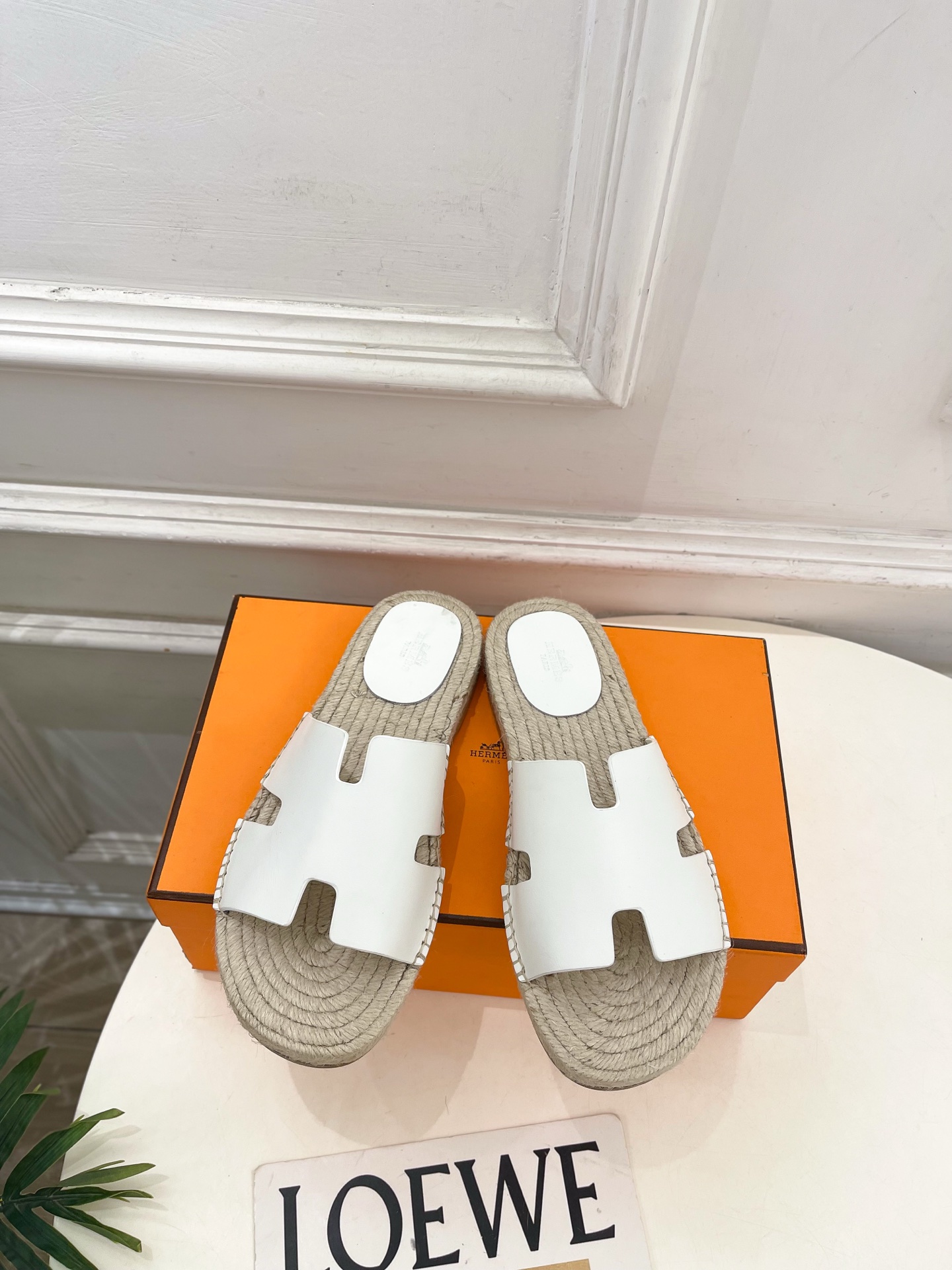 에르메스(HERMES) 커플 가죽 에스파드류 슬리퍼 신발