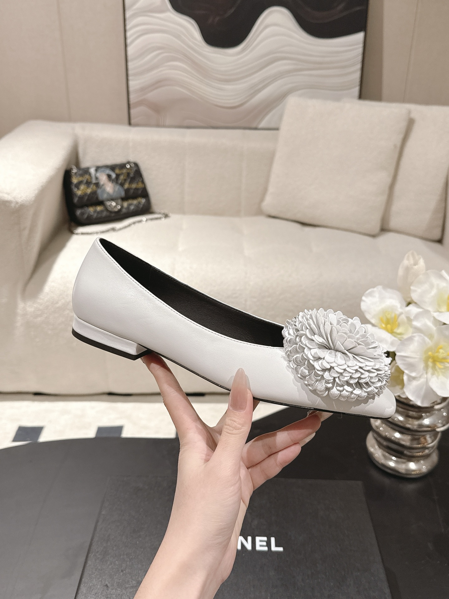 Chanel 26X 샤넬 크리스마스 한정 트윈 플라워 플랫 슈즈 신발