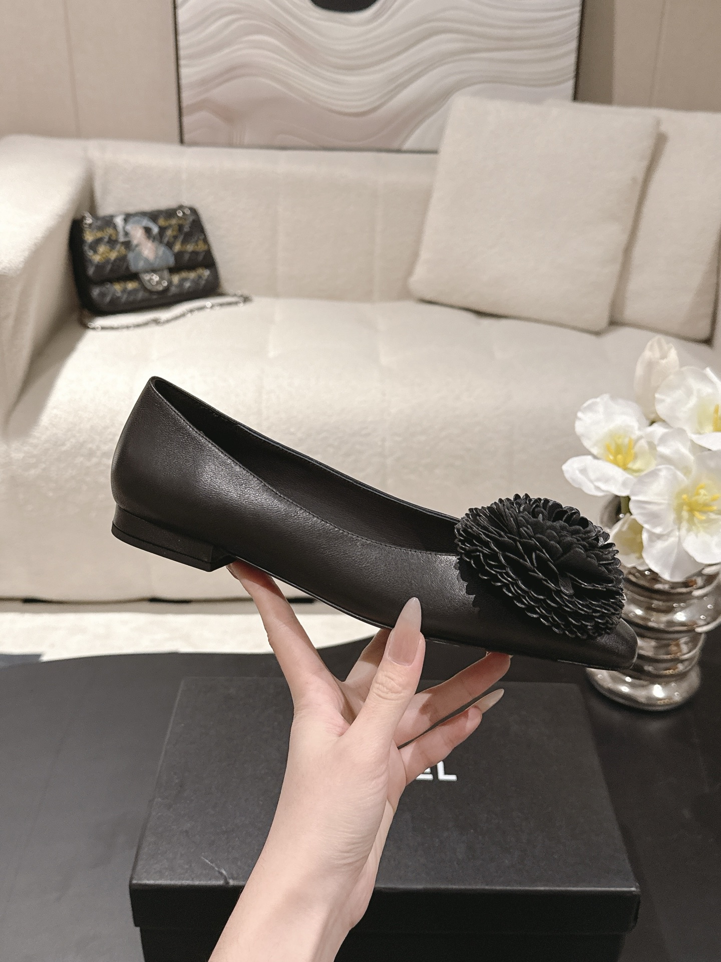 Chanel 26X 샤넬 크리스마스 한정 트윈 플라워 플랫 슈즈 신발