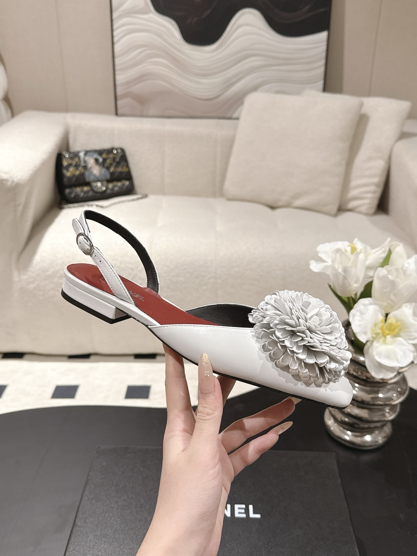 Chanel 26X 샤넬 크리스마스 한정 트윈 플라워 샌들 슬리퍼 신발