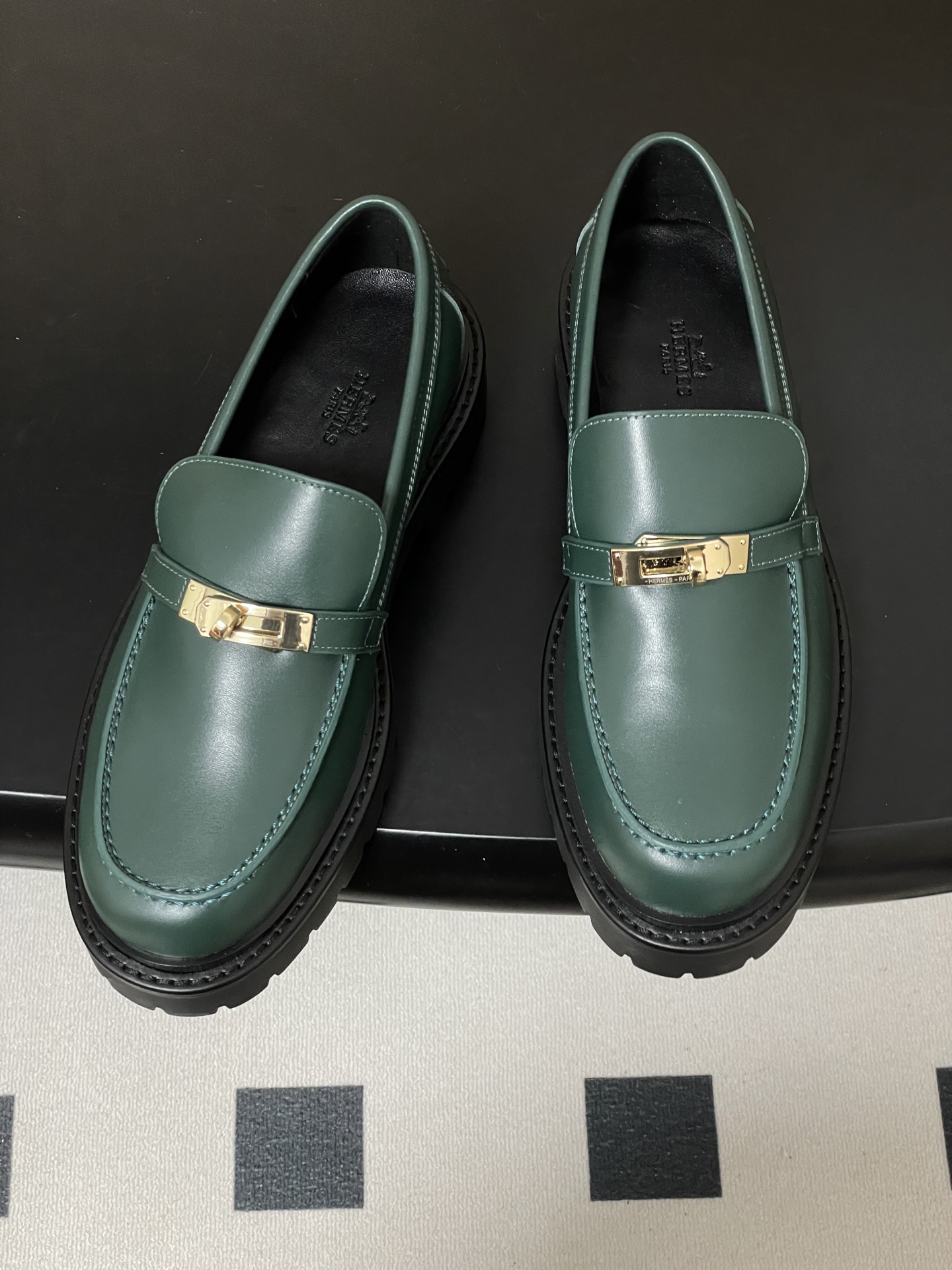 에르메스(Hermes) 아이콘 켈리 버클 플랫폼 로퍼 구두 신발