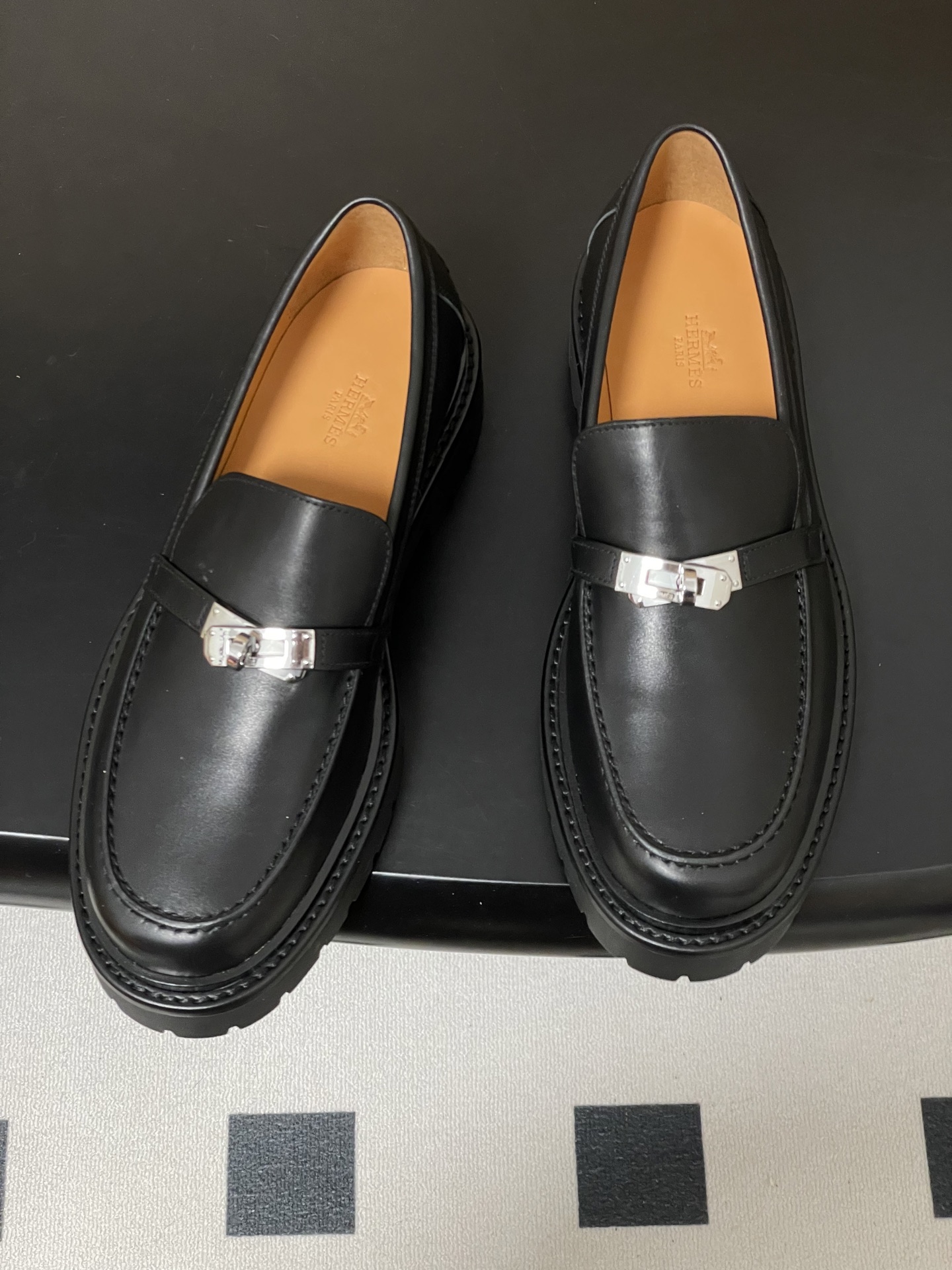 에르메스(Hermes) 아이콘 켈리 버클 플랫폼 로퍼 구두 신발