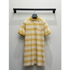 프라다(PRADA) 옐로우 스트라이프 폴로 원피스 의류