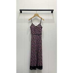 미우미우(MIU MIU) 플로럴 실크 V넥 슬리브리스 원피스 의류