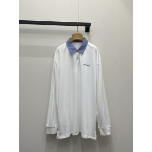 미우미우(MIU MIU) 체크 배색 레이어드 피케 폴로 긴팔 의류