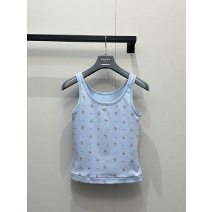 프라다(PRADA) 플로럴 리브 슬리브리스 의류