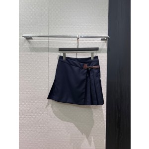[Loewe] 로에베 26SS 비대칭 레더 버클 플리츠 스커트 치마 의류