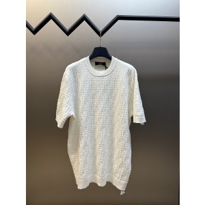 펜디(FENDI) 더블 F 자카드 니트 반팔 티셔츠 의류