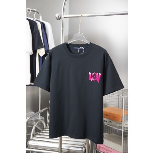 루이비통(LV) 벨벳 로고 반팔 티셔츠 상의 의류