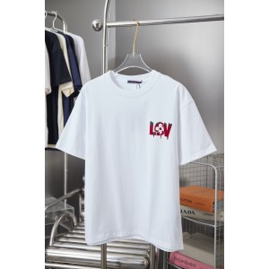 루이비통(LV) 벨벳 로고 반팔 티셔츠 상의 의류