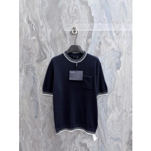 프라다(PRADA) 스트라이프 슬림 니트 티셔츠 상의 의류