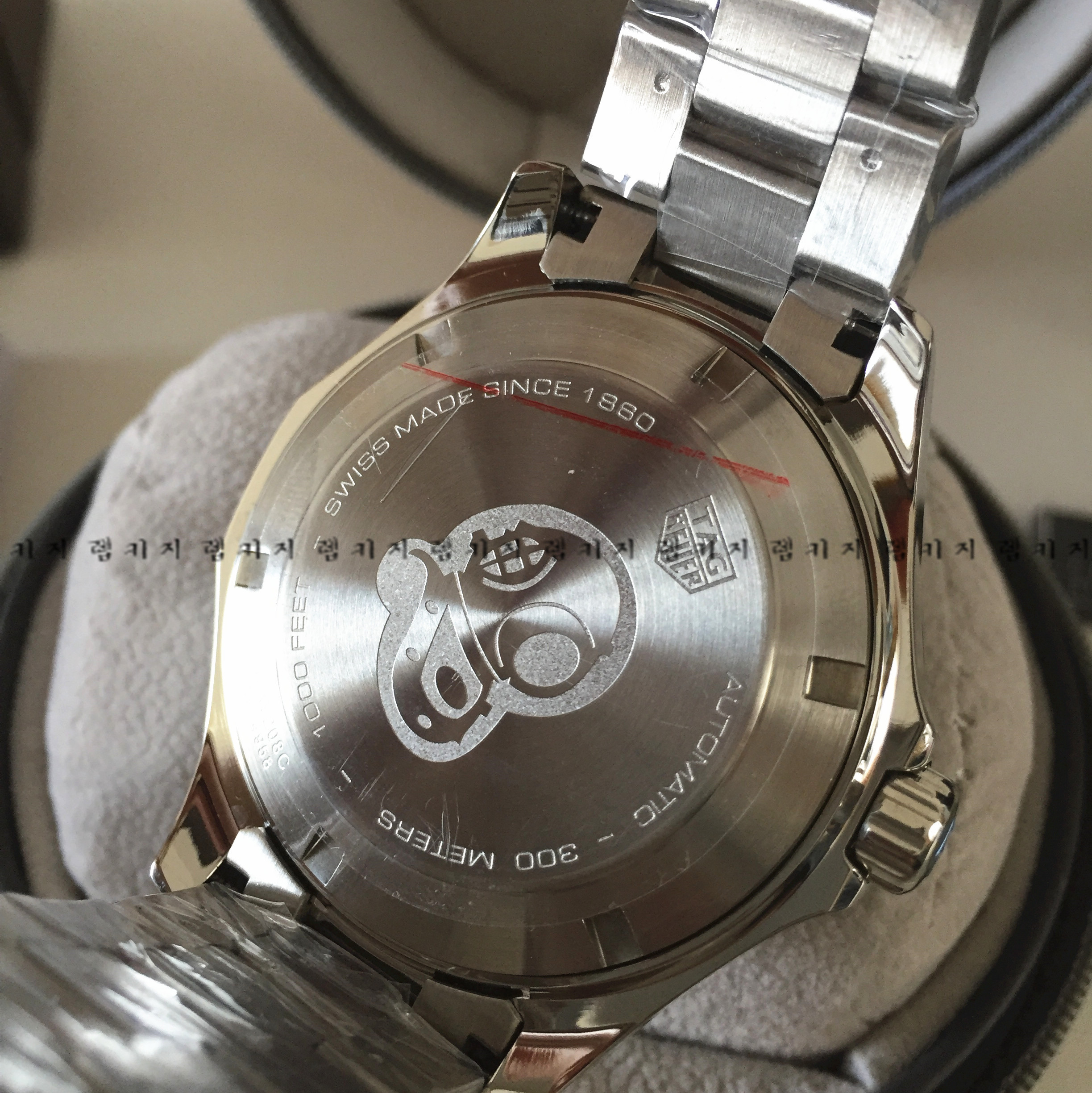 태그호이어 아쿠아레이서 청판 쿼츠 메탈시계