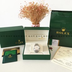 로렉스 데이데이트 그레이다이얼 은장 메탈시계