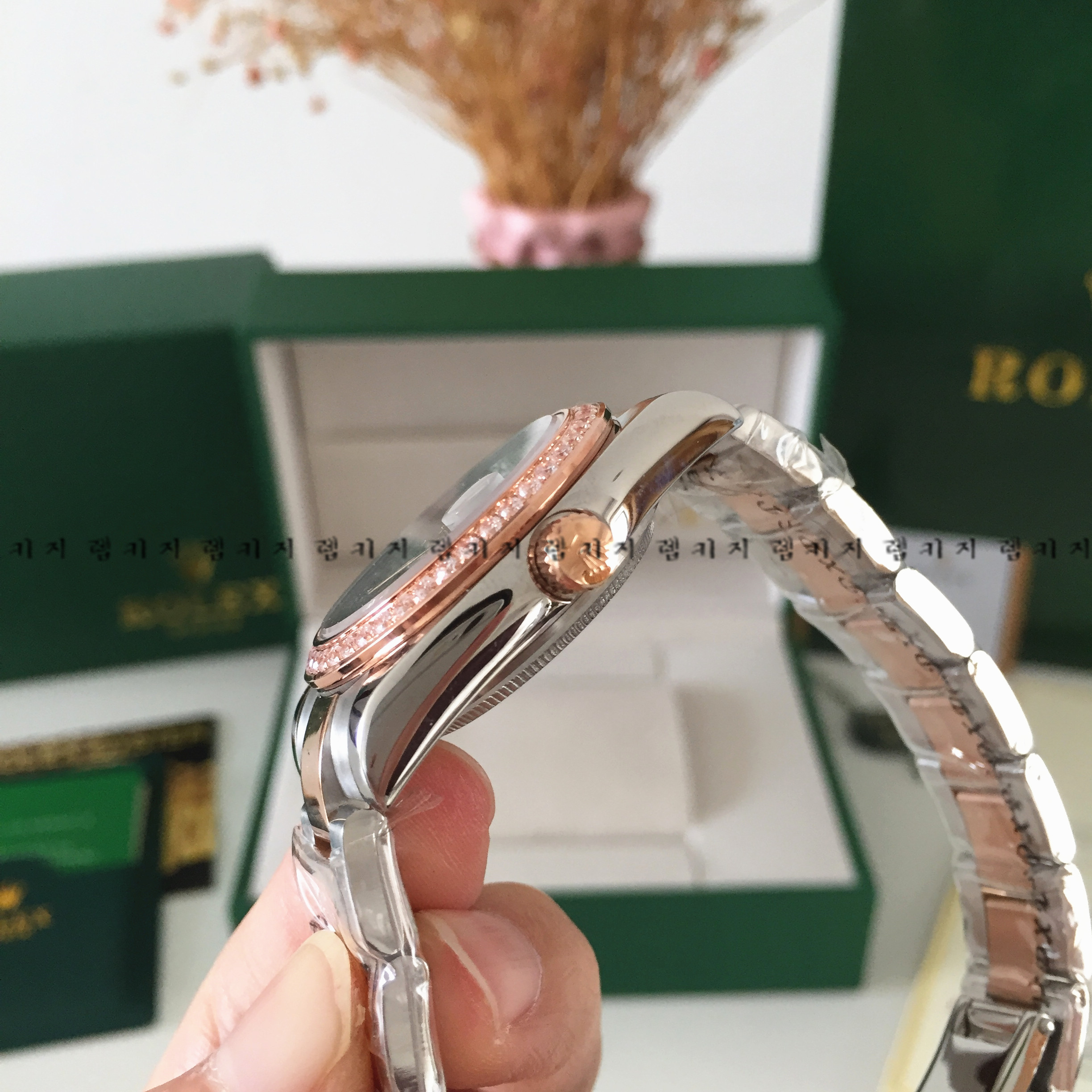 로렉스 오이스터 퍼페츄얼 콤비 메탈시계 여성용