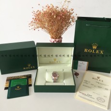 로렉스 텐포인트 별 브라운 콤비메탈 시계 여성용