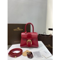 델보 브리앙 박스 카프 미니 레드 숄더백