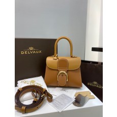 델보 브리앙 박스 카프 미니 브라운 숄더백