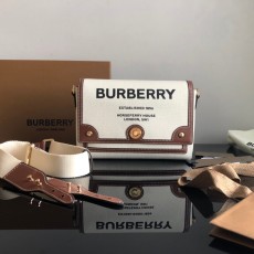 버버리 레더 빈티지 체크 노트 브라운 크로스백