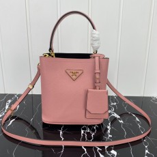 프라다 사피아노 두블레 미니 핑크 버킷백 1BA217