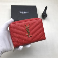 생로랑 와인 레드 반지갑 358090