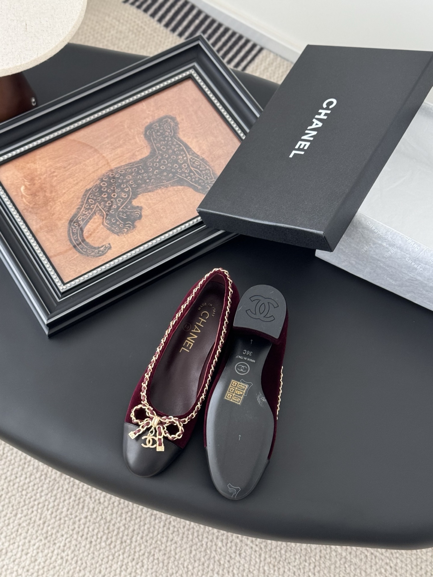 chanel 샤넬 25K 신상 체인 더블 C 통굽 단화 플랫 슈즈 신발